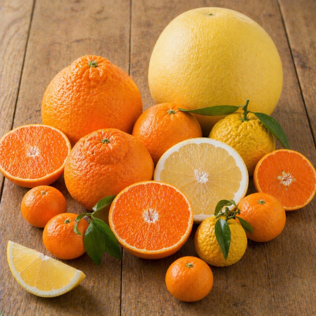 Assorted Japanese citrus fruits