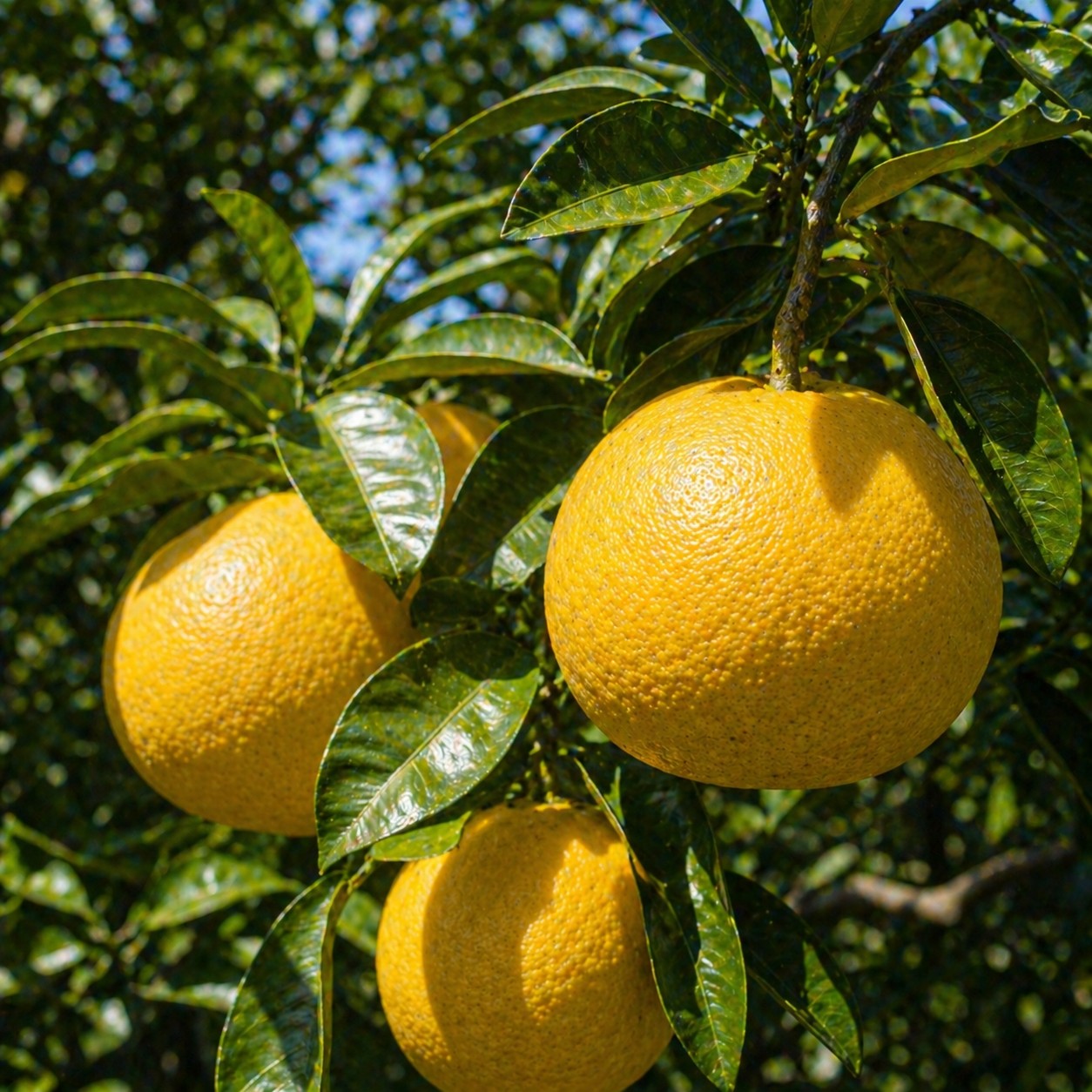 Natsumikan Japanese citrus growing on tree