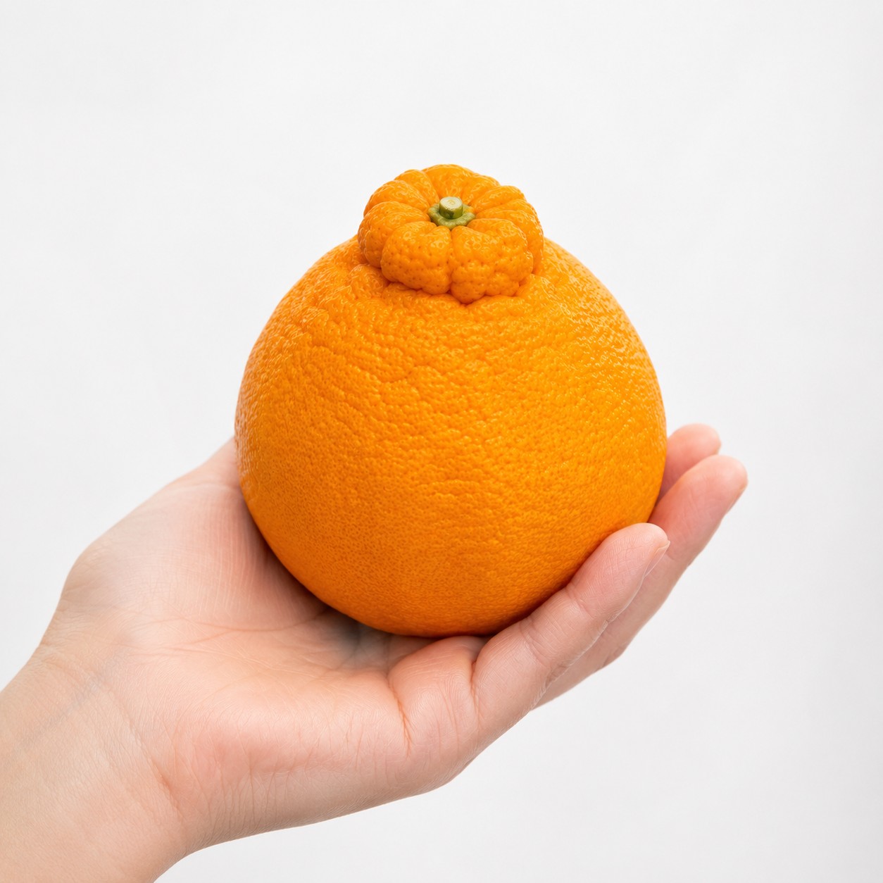 Dekopon Japanese citrus in hand