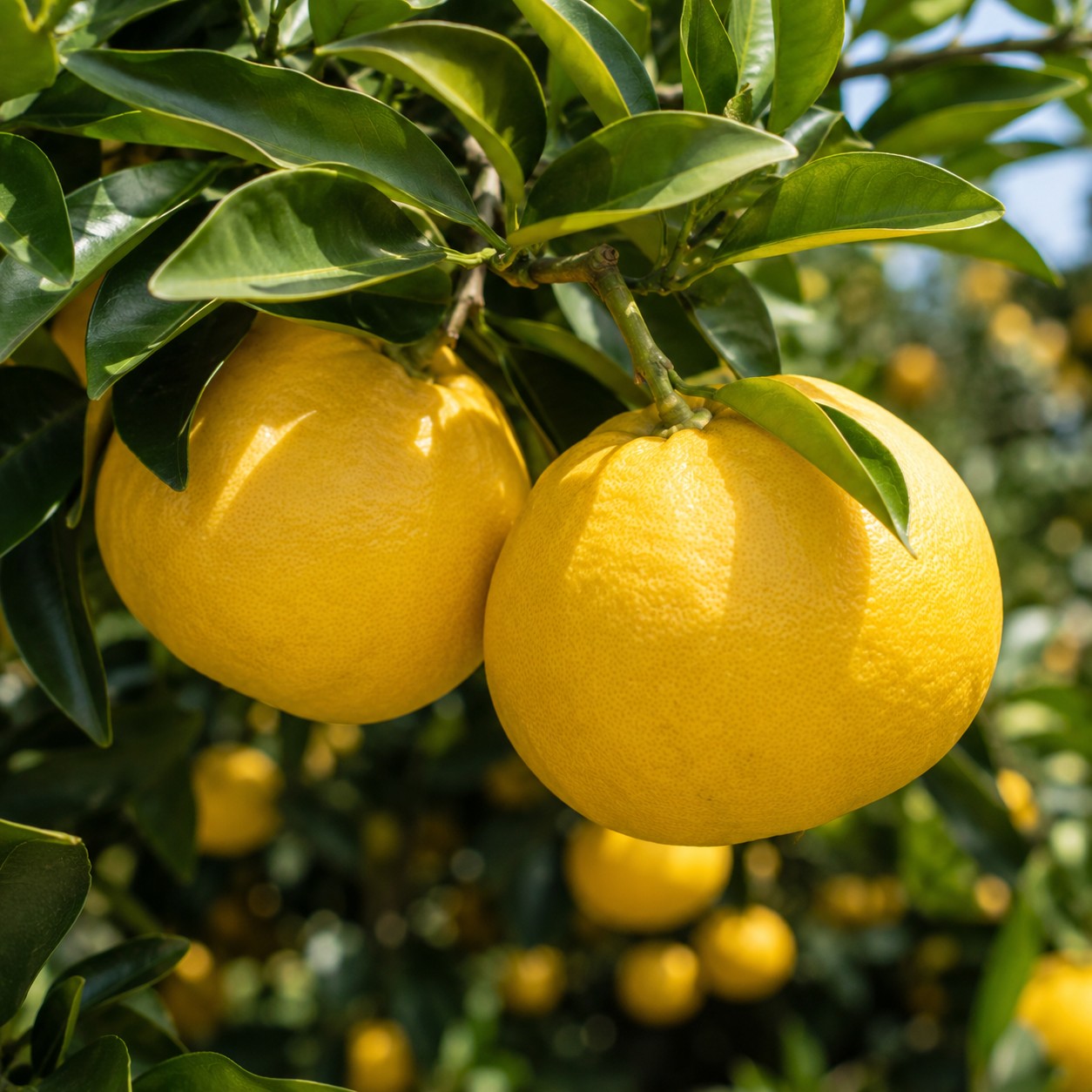 Hyuganatsu Japanese citrus growing on tree